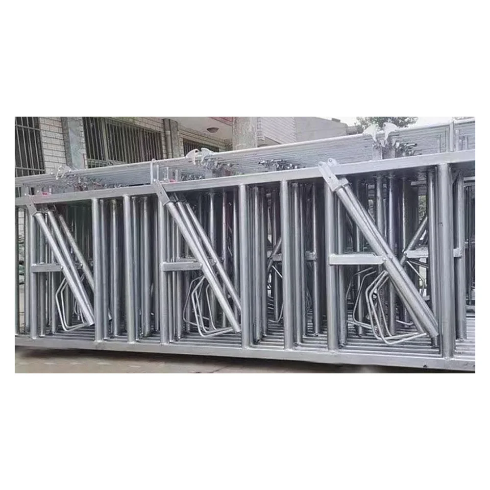 Reinforced Galvanized Cattle Headlock Fence (Reinforced) 4m 5-position Double Opening Cattle Headlock | Livestock Farm
