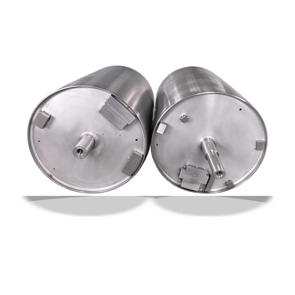 Custom Stainless Steel Cylinder Components – Welded Barrel, Machined End Caps & Shaft Rollers